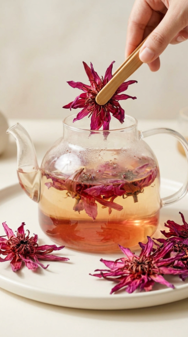 Dehydrated Red Water Lily Flowers | Natural Dried Water Lily | Greenova Ceylon Botanicals