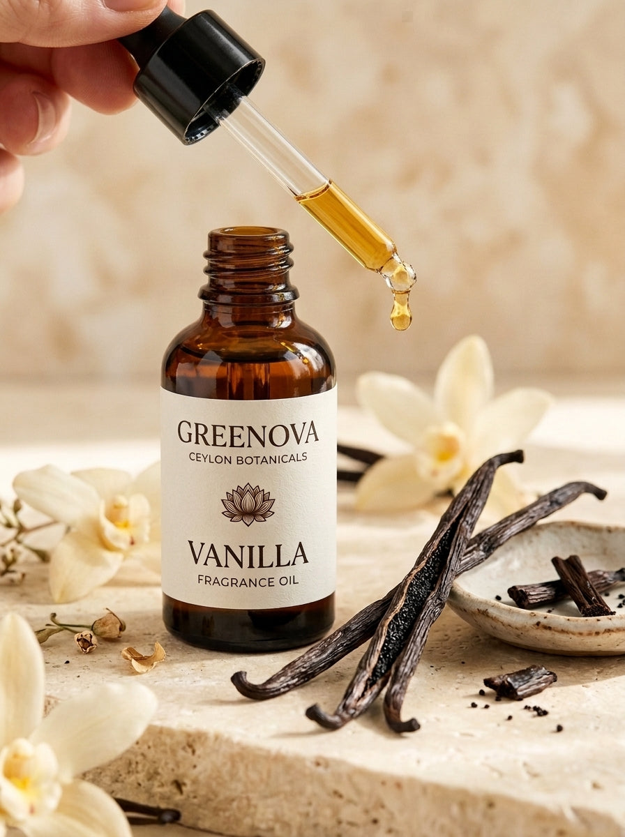 Vanilla Fragrance Oil 15ml – Warm, Sweet & Comforting Aroma | Greenova Ceylon Botanicals