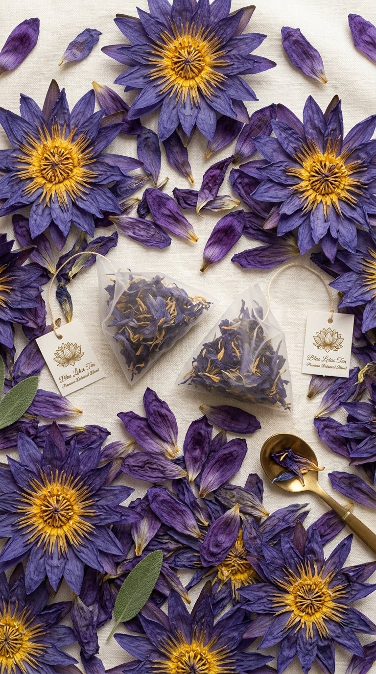 Blue Lotus Tea Bags | Natural Blue Lotus Herbal Tea | Greenova Ceylon Botanicals