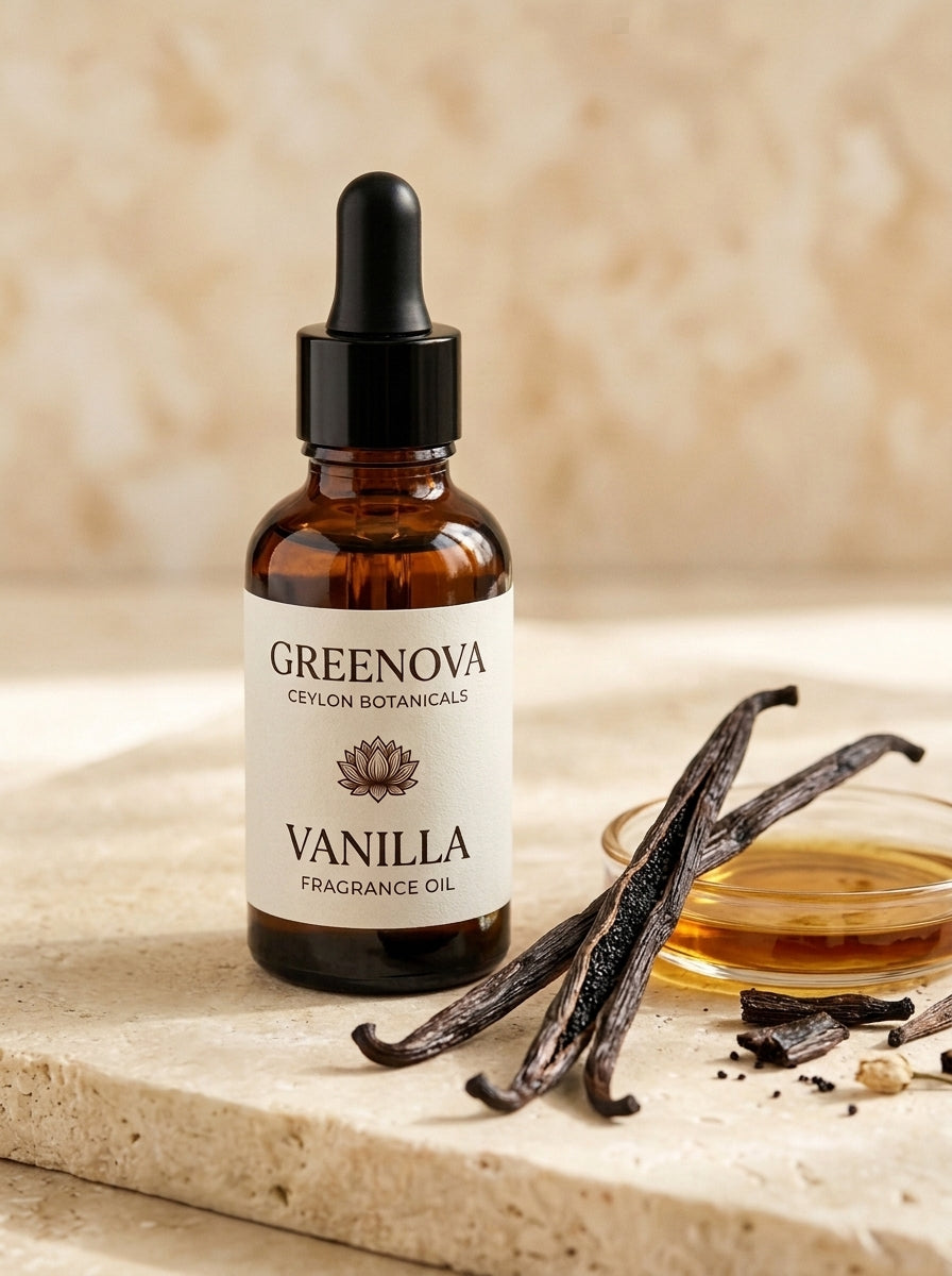 Vanilla Fragrance Oil 15ml – Warm, Sweet & Comforting Aroma | Greenova Ceylon Botanicals