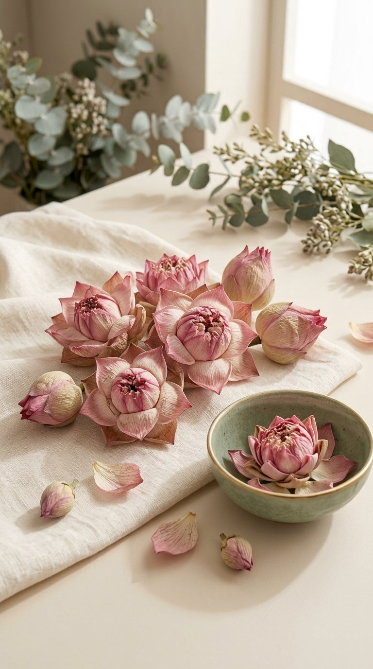 Dehydrated Pink Lotus Flowers – Natural Dried Lotus for Tea & Herbal Infusions
