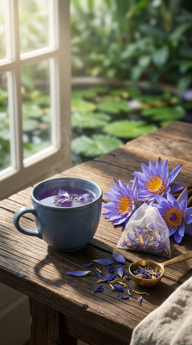 Blue Lotus Tea Bags | Natural Blue Lotus Herbal Tea | Greenova Ceylon Botanicals