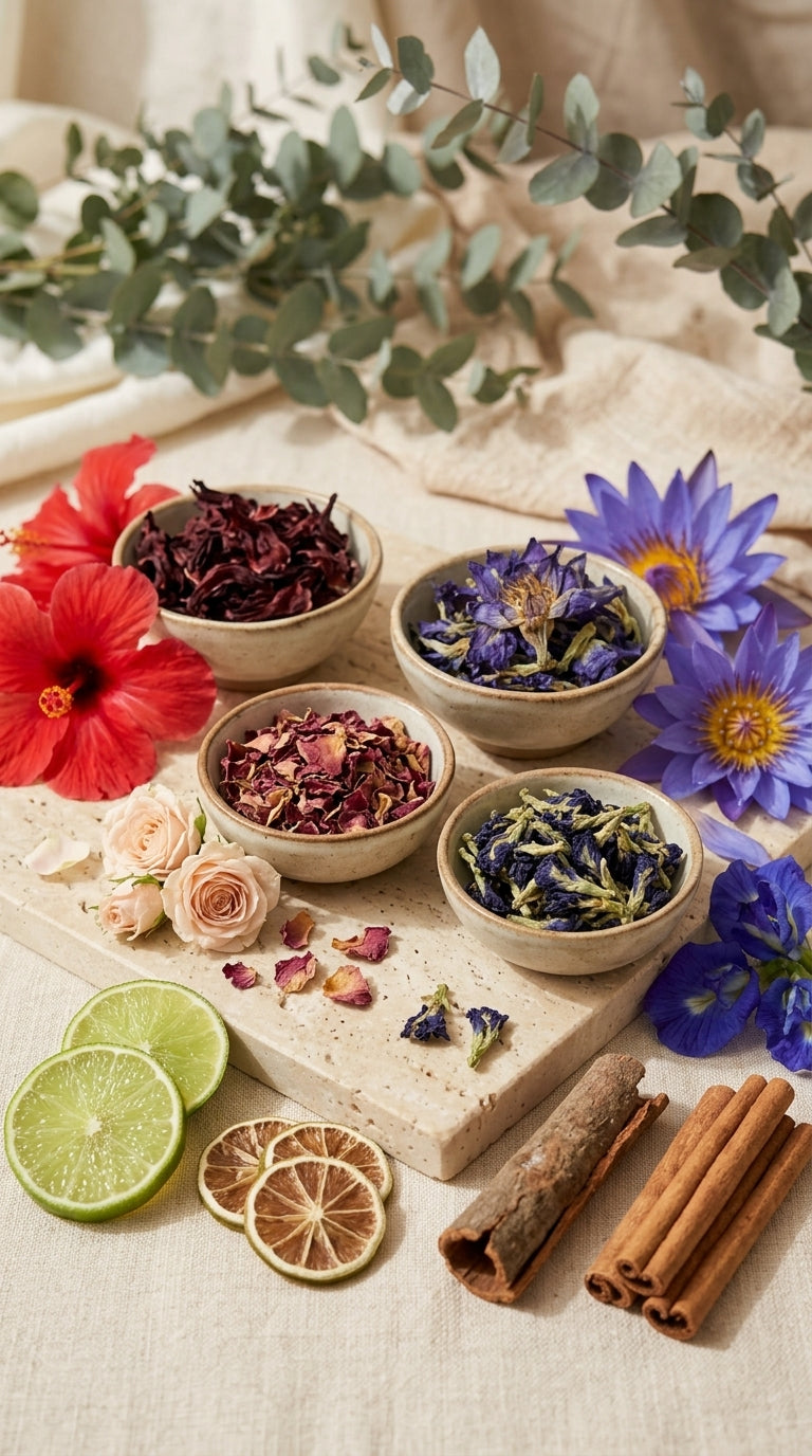 Spiritual Awakening Botanical Combo | Blue Lotus, Hibiscus, Rose, Lime, Butterfly Pea & Cinnamon