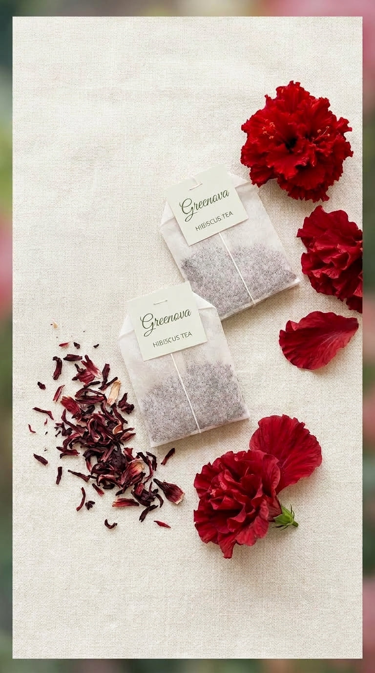 Hibiscus Tea Bags | Natural Hibiscus Herbal Tea | Greenova Ceylon Botanicals