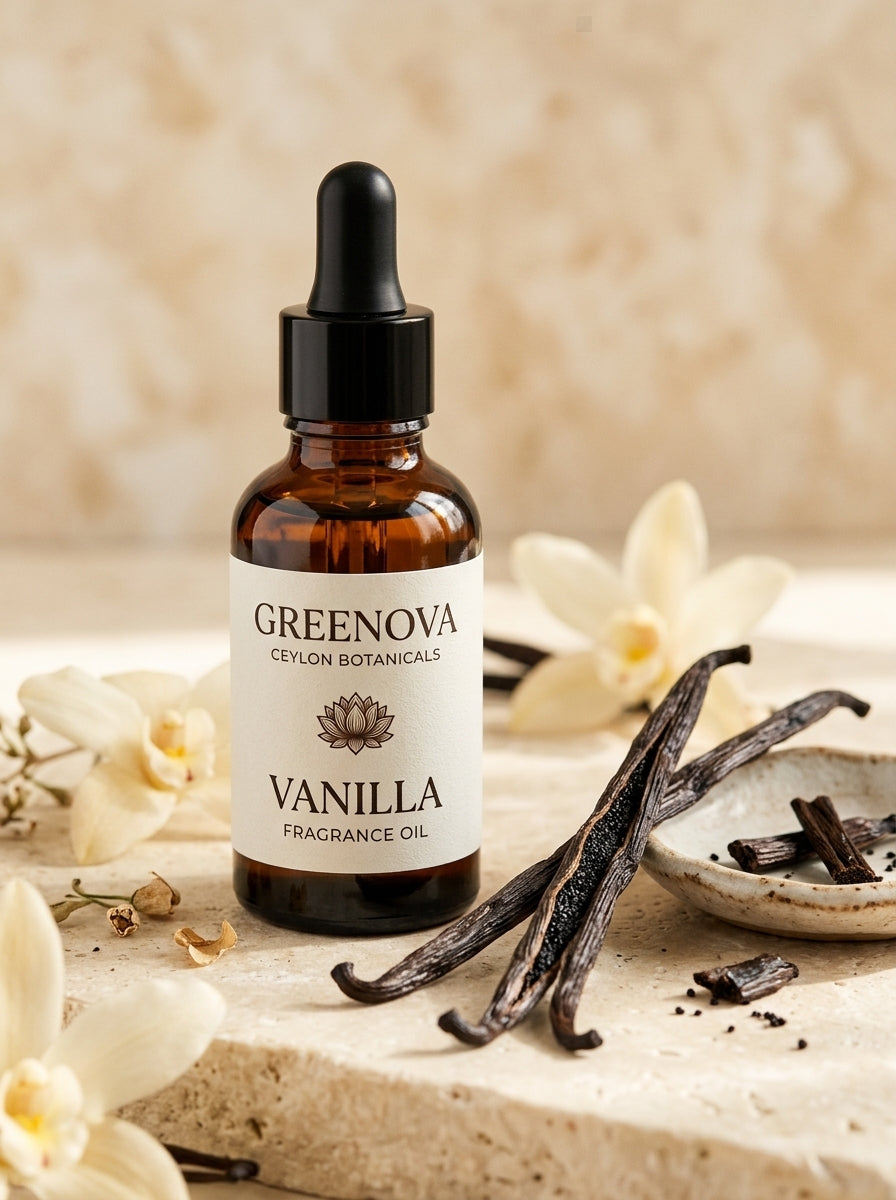 Vanilla Fragrance Oil 15ml – Warm, Sweet & Comforting Aroma | Greenova Ceylon Botanicals