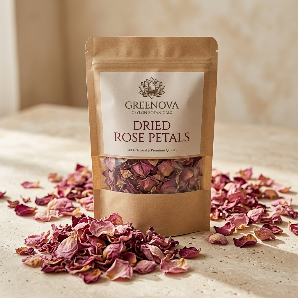 Dried Rose Petals | Natural Floral Tea & Botanical Ingredient | Greenova Ceylon Botanicals