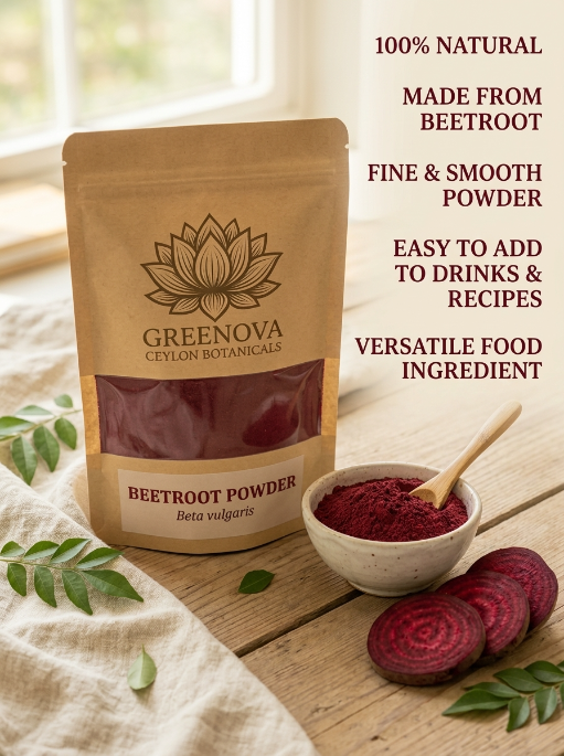 Natural Beetroot Powder | Dried Beetroot Powder | Greenova Ceylon Botanicals