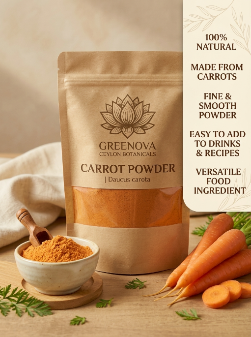 Natural Carrot Powder | Dried Carrot Powder | Greenova Ceylon Botanicals