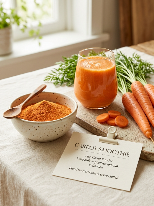 Natural Carrot Powder | Dried Carrot Powder | Greenova Ceylon Botanicals