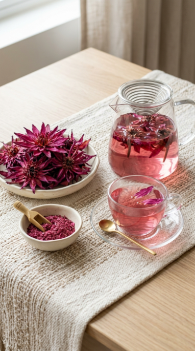 Dehydrated Red Water Lily Flowers | Natural Dried Water Lily | Greenova Ceylon Botanicals