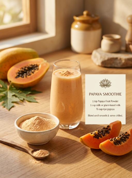 Organic Papaya Powder | 100% Natural Dried Papaya Powder | Greenova Ceylon Botanicals