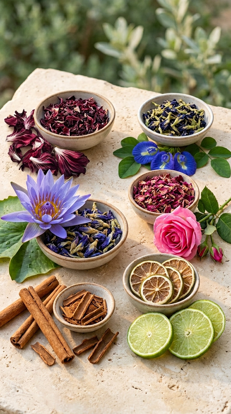 Spiritual Awakening Botanical Combo | Blue Lotus, Hibiscus, Rose, Lime, Butterfly Pea & Cinnamon