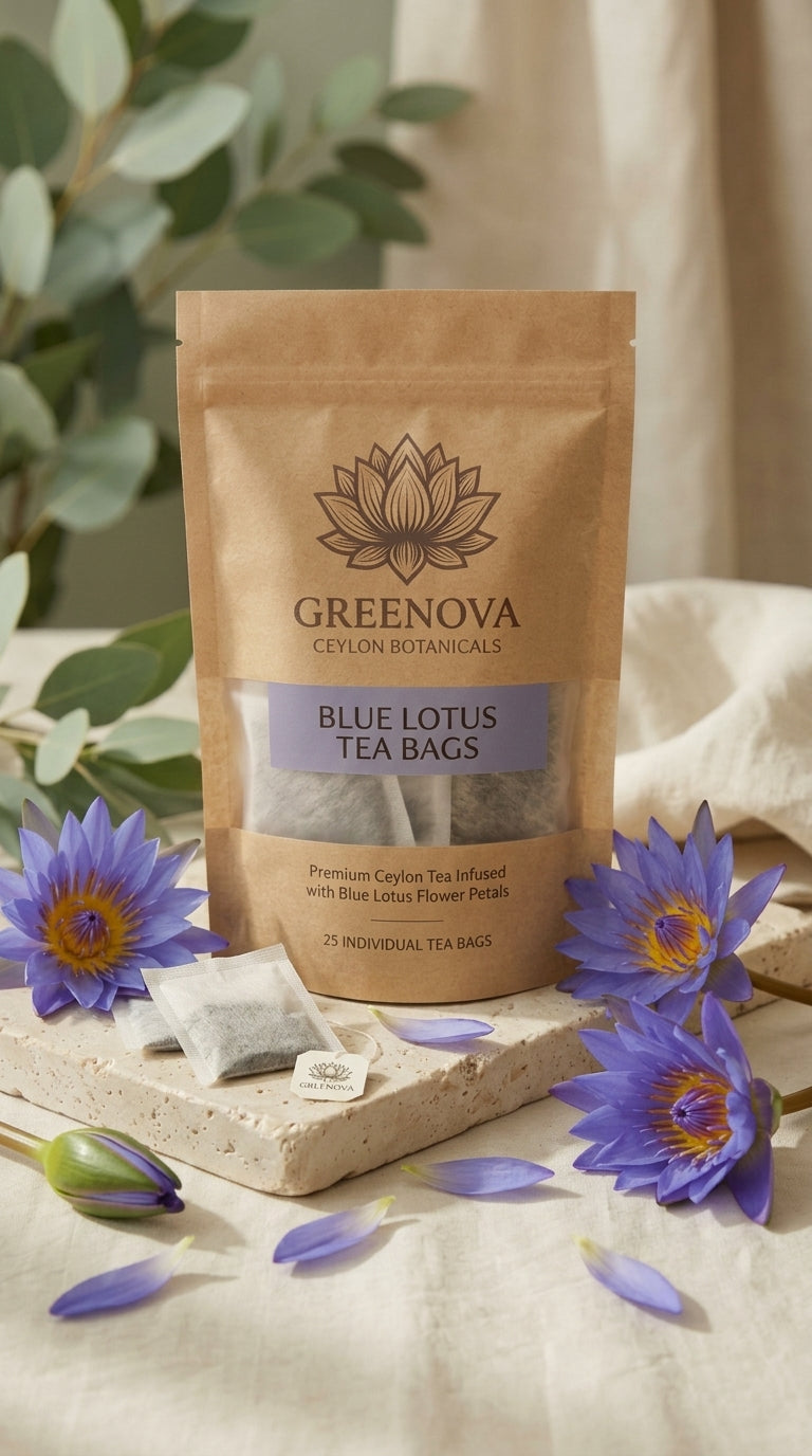Blue Lotus Tea Bags | Natural Blue Lotus Herbal Tea | Greenova Ceylon Botanicals