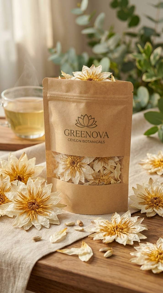 Dried White Water Lily Flowers – Premium Whole Natural Flowers Greenova Ceylon Botanicals