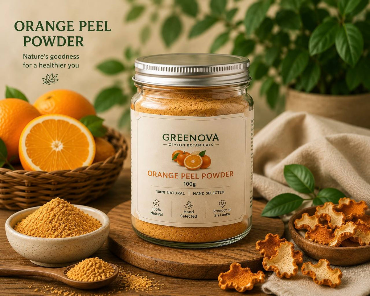 Premium Orange Peel Powder | 100% Natural Dried Citrus Peel | Face Mask | DIY Skincare | Soap Making | Body Scrub | Product of Sri Lank