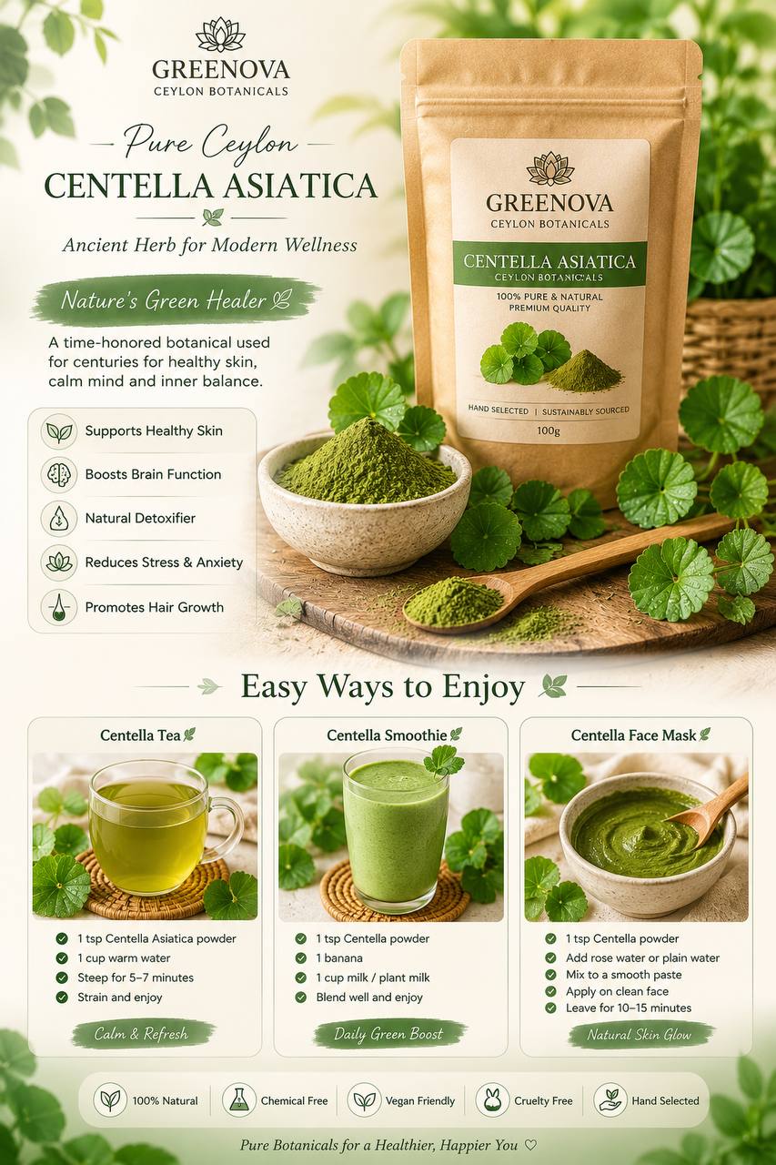 Premium Centella Asiatica Powder | Greenova Ceylon Botanicals