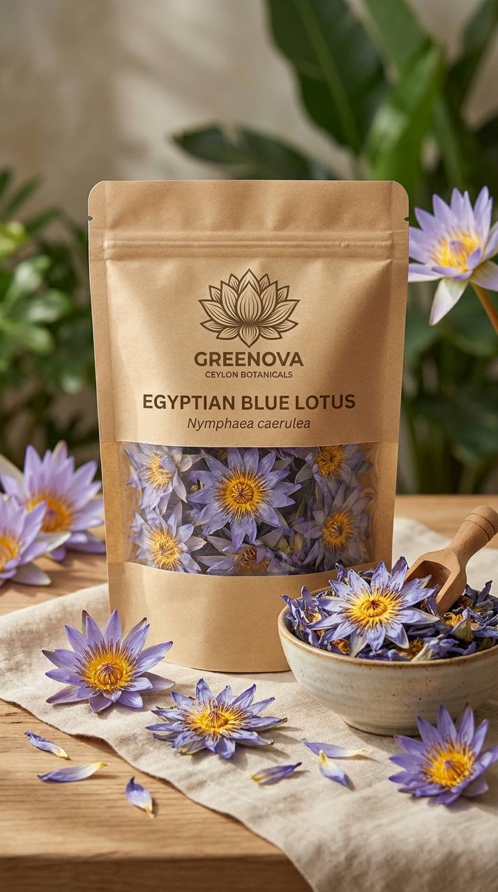 Dehydrated Egyptian Blue Lotus Whole Flowers | 100% Pure Nymphaea Caerulea | Herbal Tea for Lucid Dreams, Sleep & Relaxation