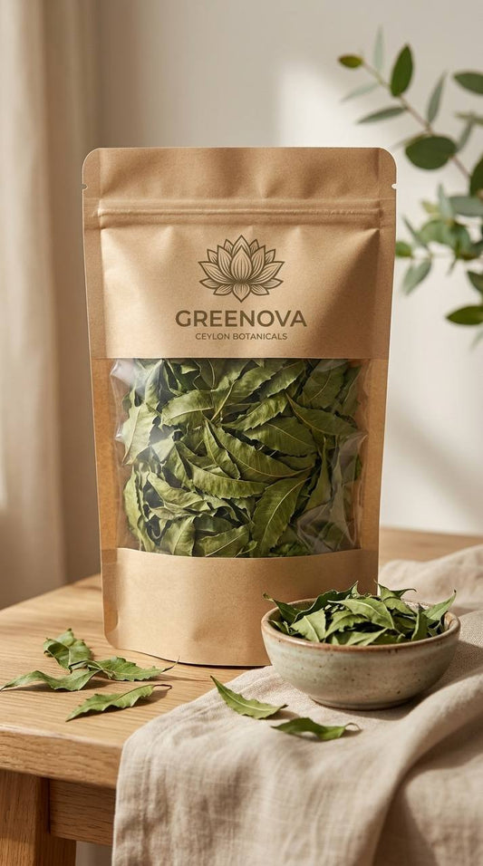 Premium Dehydrated Neem Leaves (Azadirachta indica) | 100% Natural Dried Neem Leaves | Greenova Ceylon Botanicals