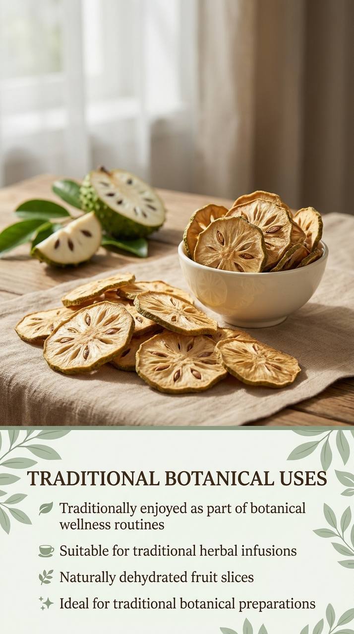 Premium Dehydrated Soursop Fruit Slices 250g | 100% Natural Freeze Dried Soursop | Tropical Frui t 250g (8.82oz) Snack | Smoothies | Tea | Product of Sri Lanka