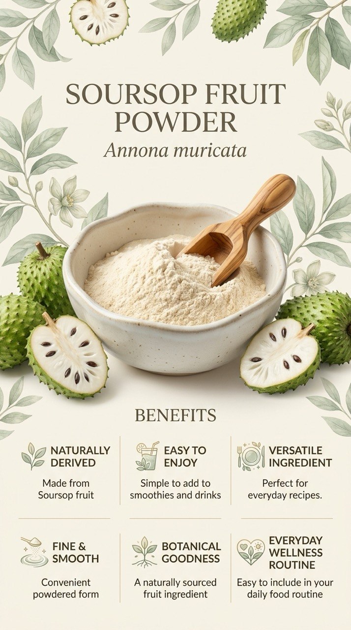 Premium Soursop Fruit Powder | Annona muricata | 100% Natural | Greenova Ceylon Botanicals