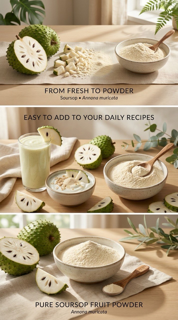 Premium Soursop Fruit Powder | Annona muricata | 100% Natural | Greenova Ceylon Botanicals