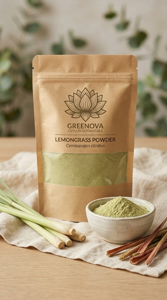 Premium Lemongrass Powder | Cymbopogon citratus | 100% Natural | Greenova Ceylon Botanicals